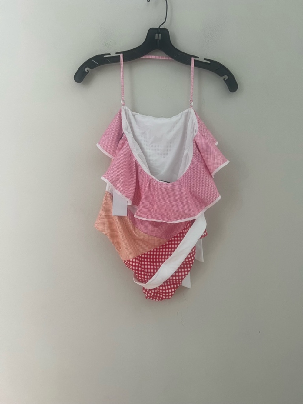 Marysia Swim Pink & White Gingham Ruffle Bandeau One-Piece - Picture 10 of 12